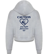 1 grey Cropped Zip Hoodie navyblue caution you might fall in love #color_grey