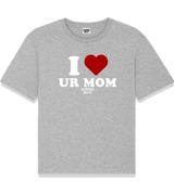 1 grey T-Shirt white I love UR MOM #color_grey