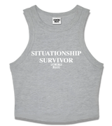 1 grey Tank Crop Top white SITUATIONSHIP SURVIVOR #color_grey