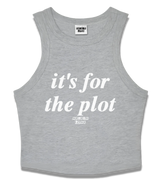 1 grey Tank Crop Top white it's for the plot #color_grey