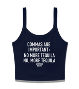 1 navy Cami Crop Top white COMMAS ARE IMPORTANT NO MORE TEQUILA NO MORE TEQUILA #color_navy