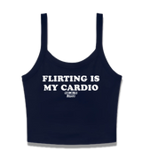 1 navy Cami Crop Top white FLIRTING IS MY CARDIO #color_navy