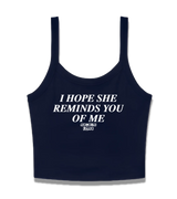 1 navy Cami Crop Top white I HOPE SHE REMINDS YOU OF ME #color_navy