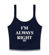 1 navy Cami Crop Top white I'M ALWAYS RIGHT #color_navy