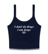 1 navy Cami Crop Top white I don't do drugs I am drugs #color_navy