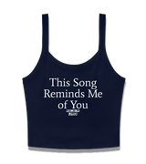 1 navy Cami Crop Top white This Song Reminds Me of You #color_navy