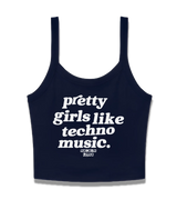 1 navy Cami Crop Top white pretty girls like techno music #color_navy