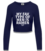 1 navy Cropped Longsleeve white MY FAV TYPE OF MEN IS RAMEN #color_navy