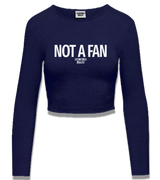 1 navy Cropped Longsleeve white NOT A FAN #color_navy