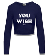 1 navy Cropped Longsleeve white YOU WISH #color_navy
