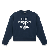 1 navy Cropped Sweatshirt white HOT PERSON AT WORK #color_navy