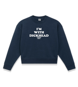 1 navy Cropped Sweatshirt white I'M WITH DICKHEAD #color_navy