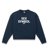 1 navy Cropped Sweatshirt white SEX SYMBOL #color_navy
