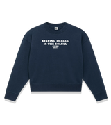 1 navy Cropped Sweatshirt white STAYING DELULU IS THE SOLULU #color_navy