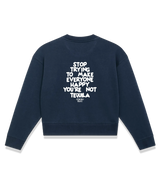 1 navy Cropped Sweatshirt white STOP TRYING TO MAKE EVERYONE HAPPY YOU'RE NOT TEQUILA #color_navy