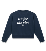 1 navy Cropped Sweatshirt white it's for the plot #color_navy