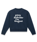 1 navy Cropped Sweatshirt white pretty girls like The Weeknd #color_navy