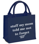 1 navy Mini Jute Bag white stuff my mom told me not to forget #color_navy