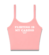 1 pink Cami Crop Top white FLIRTING IS MY CARDIO #color_pink