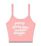 1 pink Cami Crop Top white pretty girls like techno music #color_pink