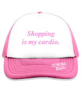 1 pink Trucker Hat pink Shopping is my cardio #color_pink