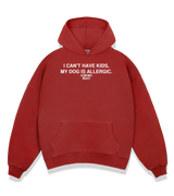 1 red Boxy Hoodie white I CAN'T HAVE KIDS MY DOG IS ALLERGIC #color_red