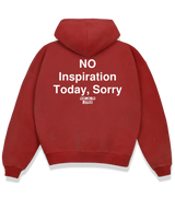 1 red Boxy Hoodie white NO Inspiration Today Sorry #color_red