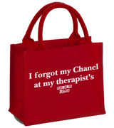 1 red Mini Jute Bag white I forgot my Chanel at my therapist's #color_red