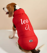1 red Pet Puffer Jacket white leo #color_red