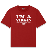 1 red T-Shirt white I'M A VIRGIN (But this is an old shirt) #color_red