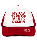 1 red Trucker Hat red MY FAV TYPE OF MEN IS RAMEN #color_red