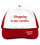 1 red Trucker Hat red Shopping is my cardio #color_red