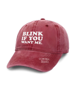 1 red Vintage Cap white BLINK IF YOU WANT ME #color_red