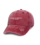 1 red Vintage Cap white NOBODY IS PERFECT (i'm nobody) #color_red