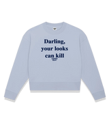 1 serene Cropped Sweatshirt navyblue Darling your looks can kill #color_serene