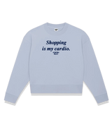 1 serene Cropped Sweatshirt navyblue Shopping is my cardio #color_serene