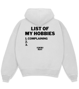 1 white Boxy Hoodie black LIST OF MY HOBBIES complaining #color_white