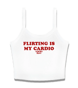 1 white Cami Crop Top red FLIRTING IS MY CARDIO #color_white