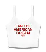 1 white Cami Crop Top red I AM THE AMERICAN DREAM #color_white