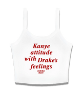 1 white Cami Crop Top red Kanye attitude with Drake's feelings #color_white