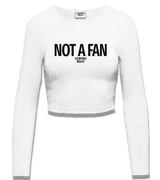 1 white Cropped Longsleeve black NOT A FAN #color_white