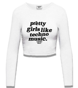 1 white Cropped Longsleeve black pretty girls like techno music #color_white