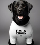 1 white Pet T-Shirt black I'M A VIRGIN (But this is an old shirt) #color_white