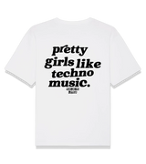 1 white T-Shirt black pretty girls like techno music #color_white