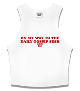 1 white Tank Crop Top red ON MY WAY TO THE DAILY GOSSIP SESH #color_white