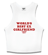 1 white Tank Crop Top red WORLD'S BEST EX GIRLFRIEND #color_white