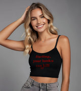 2 black Cami Crop Top red Darling your looks can kill #color_black