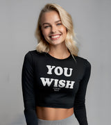 2 black Cropped Longsleeve white YOU WISH #color_black