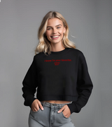 2 black Cropped Sweatshirt red I know I'm your favorite #color_black