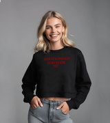 2 black Cropped Sweatshirt red SITUATIONSHIP SURVIVOR #color_black